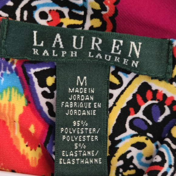 Polo by Ralph Lauren Paisley Midi Dress - Pink and Orange - Picture 11 of 12